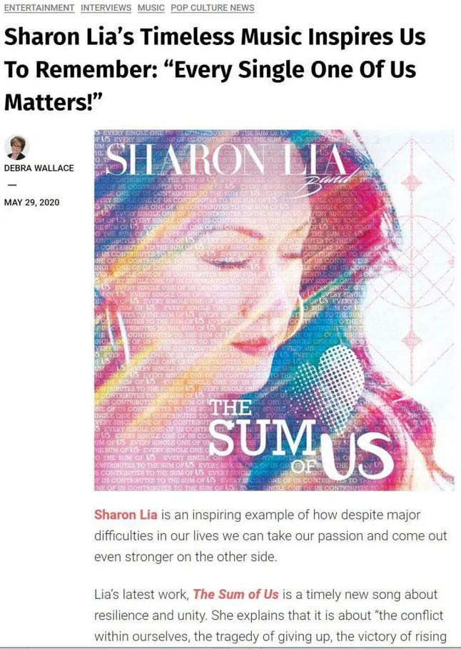 Sharon Lia interview with pop culture magazine Deb Wallace